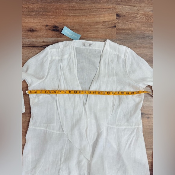 Coldwater Creek 100% linen drape open jacket size 1X Lagenlook NWT - Picture 8 of 9